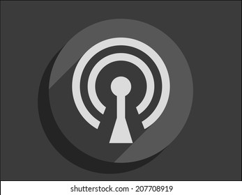 Flaches, langes Schattensymbol für WiFi