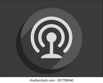 Flat long shadow icon of wifi