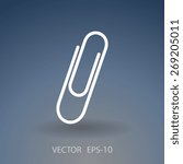 Flat long shadow Paperclip icon, vector illustration