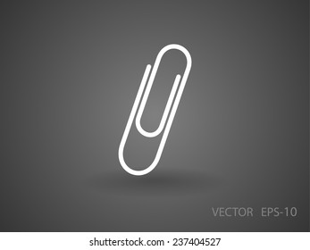Flat long shadow Paperclip icon, vector illustration