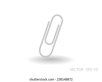 Flat long shadow Paperclip icon, vector illustration