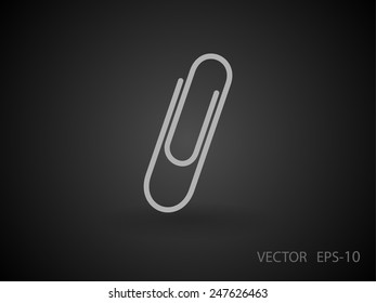 Flat long shadow Paperclip icon, vector illustration