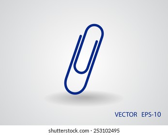 Flat long shadow Paperclip icon, vector illustration