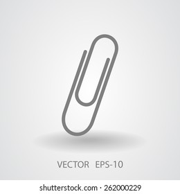 Flat long shadow Paperclip icon, vector illustration