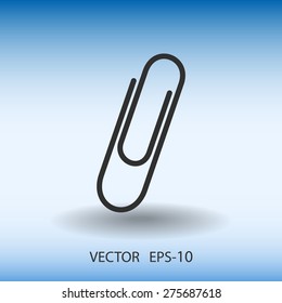 Flat long shadow Paperclip icon, vector illustration