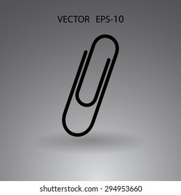 Flat long shadow Paperclip icon, vector illustration
