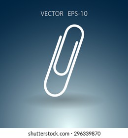 Flat long shadow Paperclip icon, vector illustration