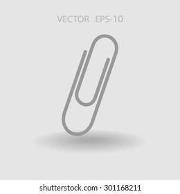 Flat long shadow Paperclip icon, vector illustration