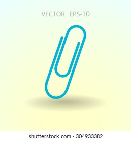 Flat long shadow Paperclip icon, vector illustration