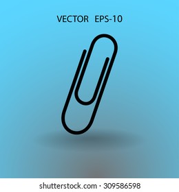 Flat long shadow Paperclip icon, vector illustration