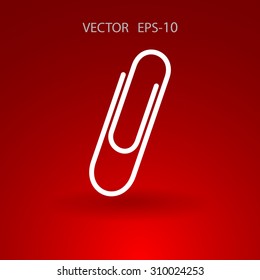 Flat long shadow Paperclip icon, vector illustration