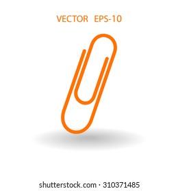 Flat long shadow Paperclip icon, vector illustration
