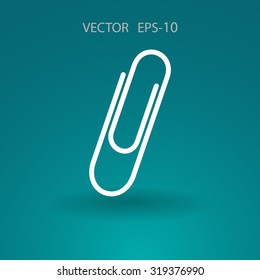Icono de Paperclip largo plano, ilustración vectorial