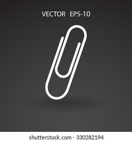 Icono de Paperclip largo plano, ilustración vectorial