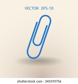 Flat long shadow Paperclip icon, vector illustration