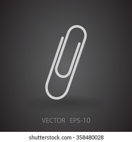 Flat long shadow Paperclip icon, vector illustration