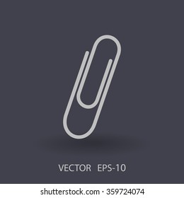 Flat long shadow Paperclip icon, vector illustration