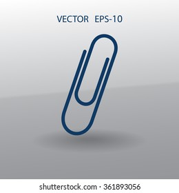 Flat long shadow Paperclip icon, vector illustration