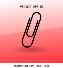 Flat long shadow Paperclip icon, vector illustration