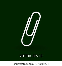 Flat long shadow Paperclip icon, vector illustration