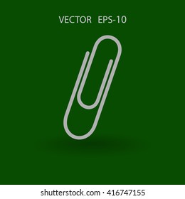 Flat long shadow Paperclip icon, vector illustration