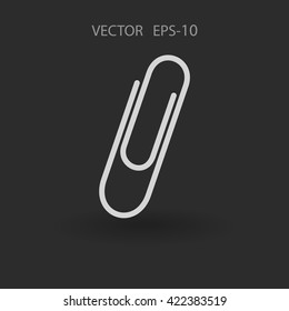 Icono de Paperclip largo plano, ilustración vectorial