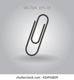 Icono de Paperclip largo plano, ilustración vectorial