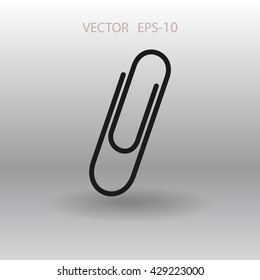 Flat long shadow Paperclip icon, vector illustration