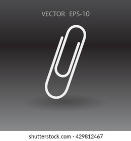 Flat long shadow Paperclip icon, vector illustration