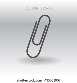 Flat long shadow Paperclip icon, vector illustration