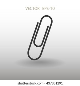 Flat long shadow Paperclip icon, vector illustration