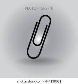 Flat long shadow Paperclip icon, vector illustration