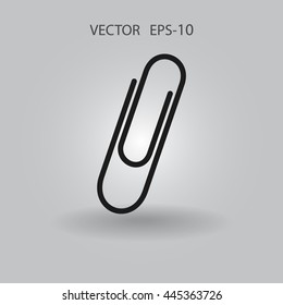 Flat long shadow Paperclip icon, vector illustration