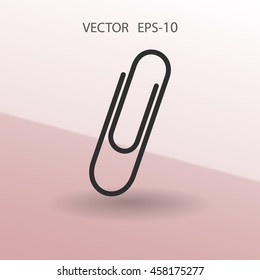 Flat long shadow Paperclip icon, vector illustration