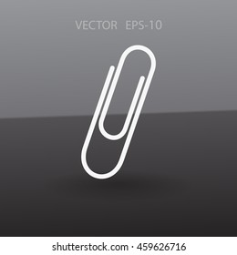 Flat long shadow Paperclip icon, vector illustration