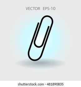 Flat long shadow Paperclip icon, vector illustration