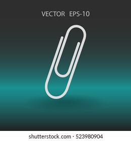 Flat long shadow Paperclip icon, vector illustration