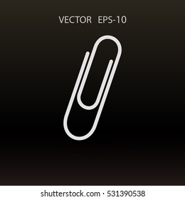 Flat long shadow Paperclip icon, vector illustration