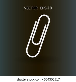 Flat long shadow Paperclip icon, vector illustration