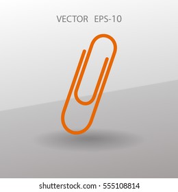 Flat long shadow Paperclip icon, vector illustration