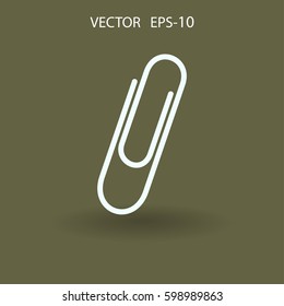 Icono de Paperclip largo plano, ilustración vectorial