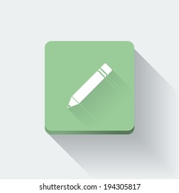 Flat long shadow pencil icon