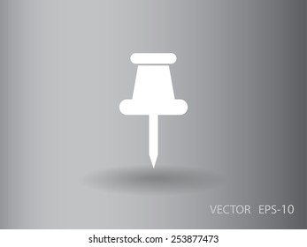 Flaches, langes Schattenpinsymbol, Vektorgrafik