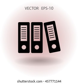 Flache, lange Schattenreihe von Bindemitteln Symbol, Vektorgrafik