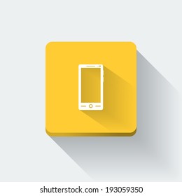 Flat long shadow smartphone icon