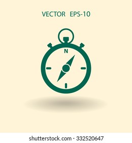 Icono de Stopwatch de sombra larga plana, ilustración vectorial