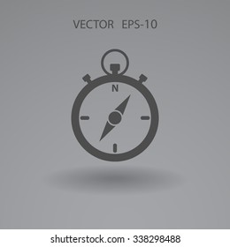 Icono de Stopwatch de sombra larga plana, ilustración vectorial