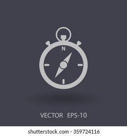 Flaches, langes Schatten Stoppsymbol, Vektorgrafik