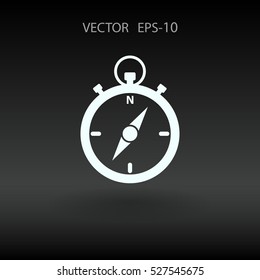 Icono de Stopwatch de sombra larga plana, ilustración vectorial