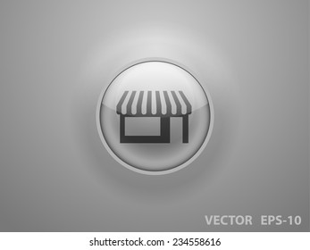 Flat long shadow Store icon, vector illustration